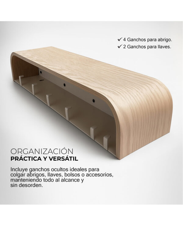 haya 2 Perchero de pared con estante