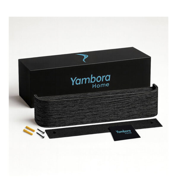 Perchero de pared con estante negro