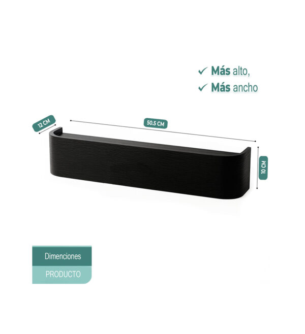 Perchero de pared con estante negro