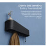 Perchero de pared con estante negro